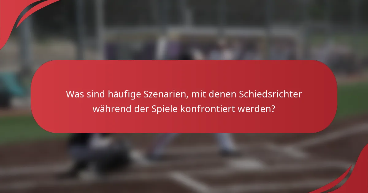 Was sind häufige Szenarien, mit denen Schiedsrichter während der Spiele konfrontiert werden?