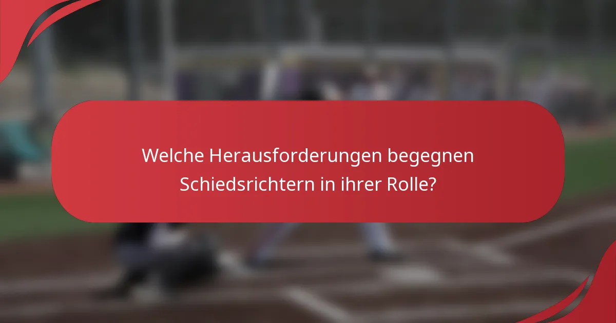 Welche Herausforderungen begegnen Schiedsrichtern in ihrer Rolle?