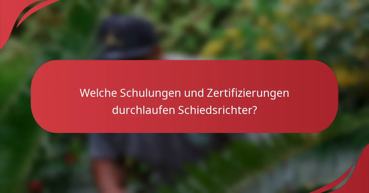 Welche Schulungen und Zertifizierungen durchlaufen Schiedsrichter?
