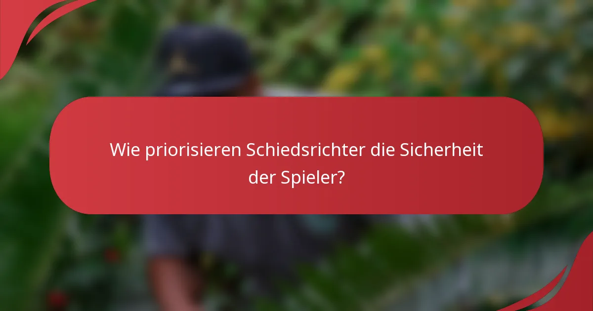Wie priorisieren Schiedsrichter die Sicherheit der Spieler?