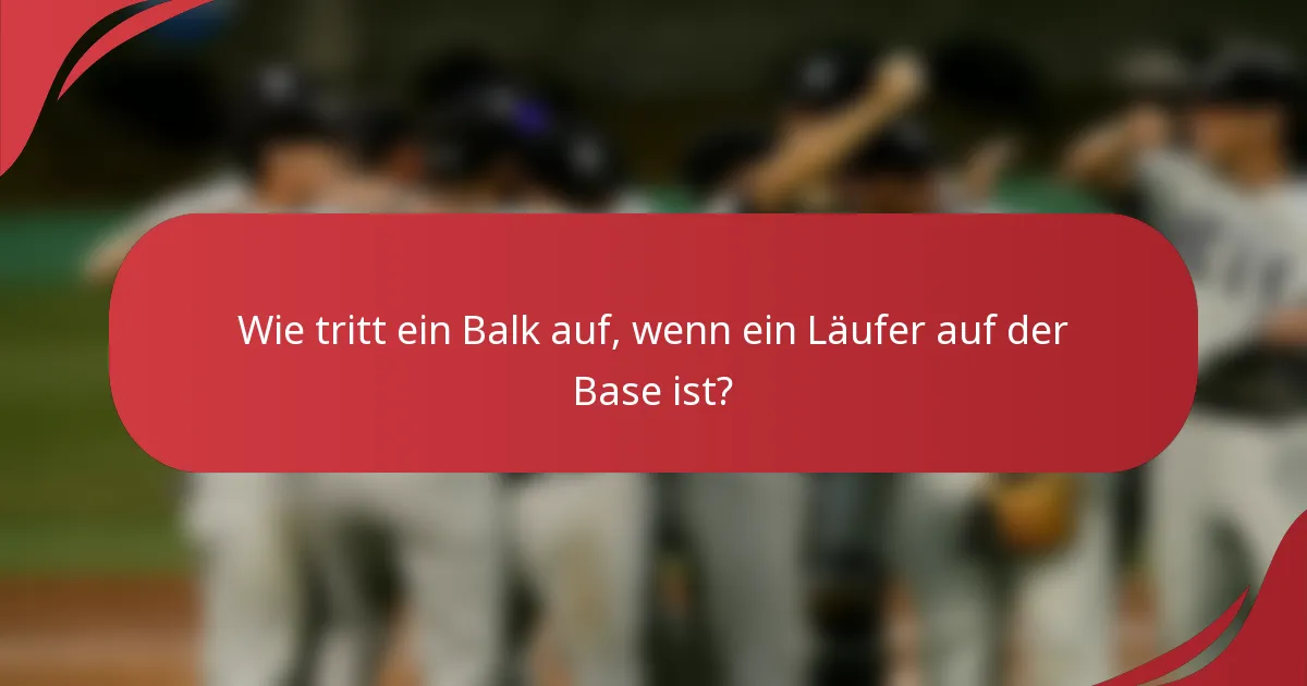 Wie tritt ein Balk auf, wenn ein Läufer auf der Base ist?